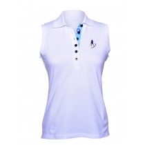 Brittigan Damen Golf Polo Shirt Myrtle ärmellos weiß blau