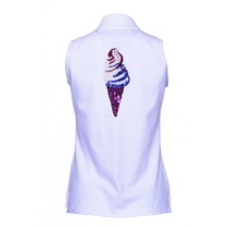 Brittigan Damen Golf Polo Shirt Icy ärmellos weiss
