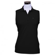 Damen Polo Shirt Brae ärmellos schwarz