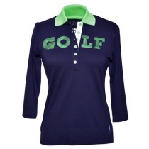 Brittigan Damen Golf Polo Shirt GOLF navy Dreiviertelarm