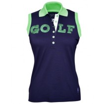 Brittigan Damen Golf Polo Shirt GOLF navy ärmellos