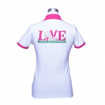 Damen Polo Love weiss pink