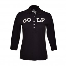Brittigan Damen Golf Polo GLAM schwarz 3/4 Arm