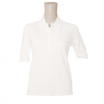 Damen Polo Shirt Loggy Halbarm weiss