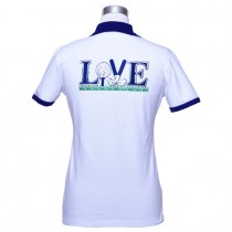 Damen Polo Love weiss navy